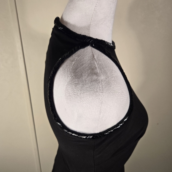 LAUREN RALPH LAUREN Women's Black Beaded-trim Blouson Evening Gown Dress - Picture 5 of 15